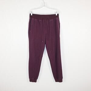 Lululemon Men's Large Textured Double-knit Jogger Pants Burgundy
